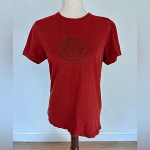 Banana Republic Unisex Fit Medium Globe Tshirt 100% Cotton Rust Color